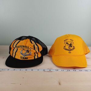 2 Vintage Trucker Hat Snapback Baseball Cap 7th Bombardment Wing Texas 80's